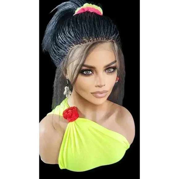 Yassine 18” Full Lace Micro Million Braids Wig Handmade Luxury - Picture 5 of 15